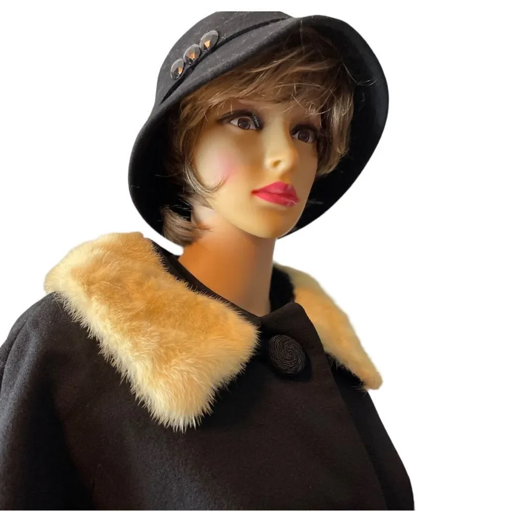 ✔️ Vintage Tailor Made Vintage Dress Coat with Mink Collar 1950’s 1960’s